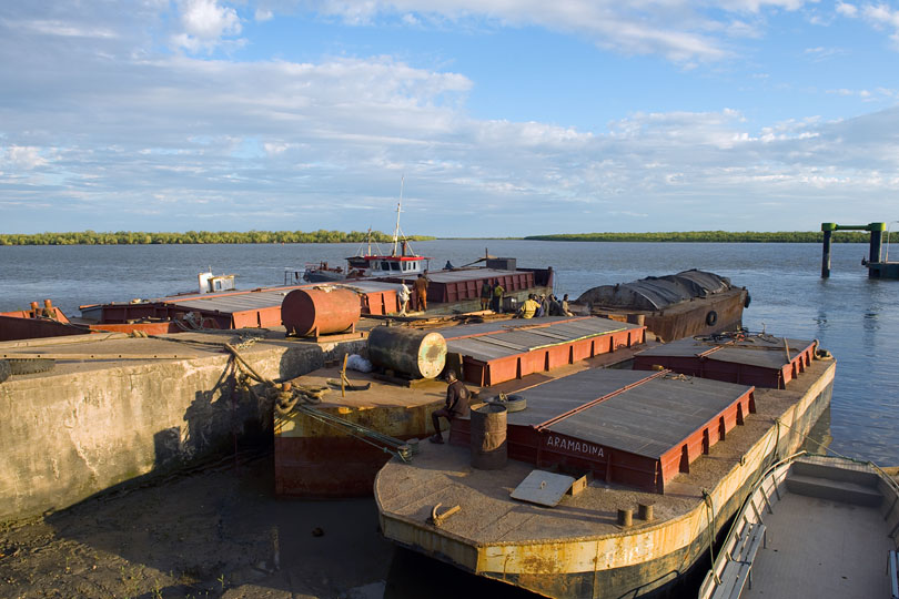 Cargo ships collect the copra &lt;p&gt;from along the coast and transport&lt;p&gt; it to the factory in Quelimane.