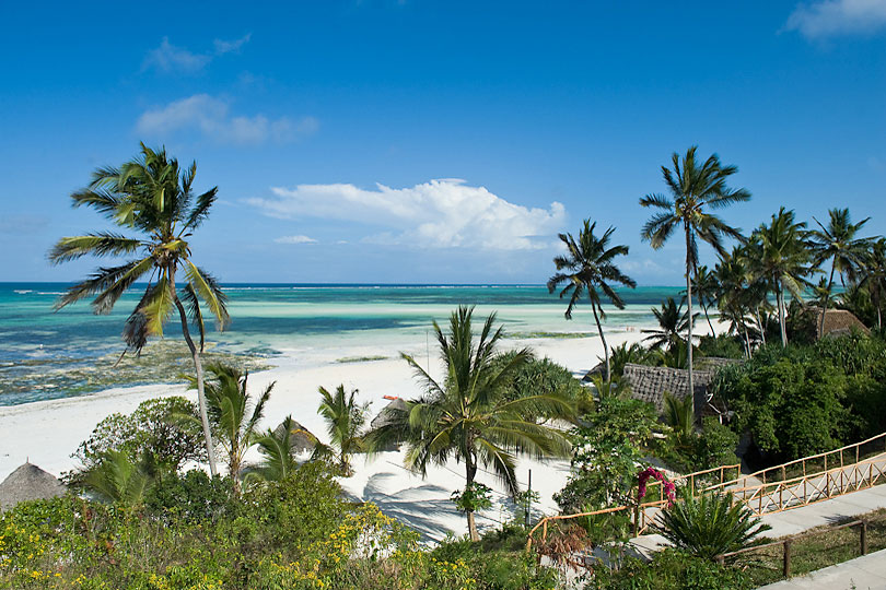 Beach resort and lagoon south coast of Zanzibar, Tanzania